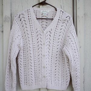 Eddie Bauer Cream Knit Cardigan